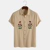 Uropean Men''s Casual Short Sleeved Quick Sell Embroidered Men''s Shirt